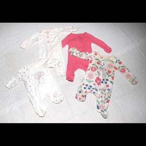 Baby girl feety pajamas